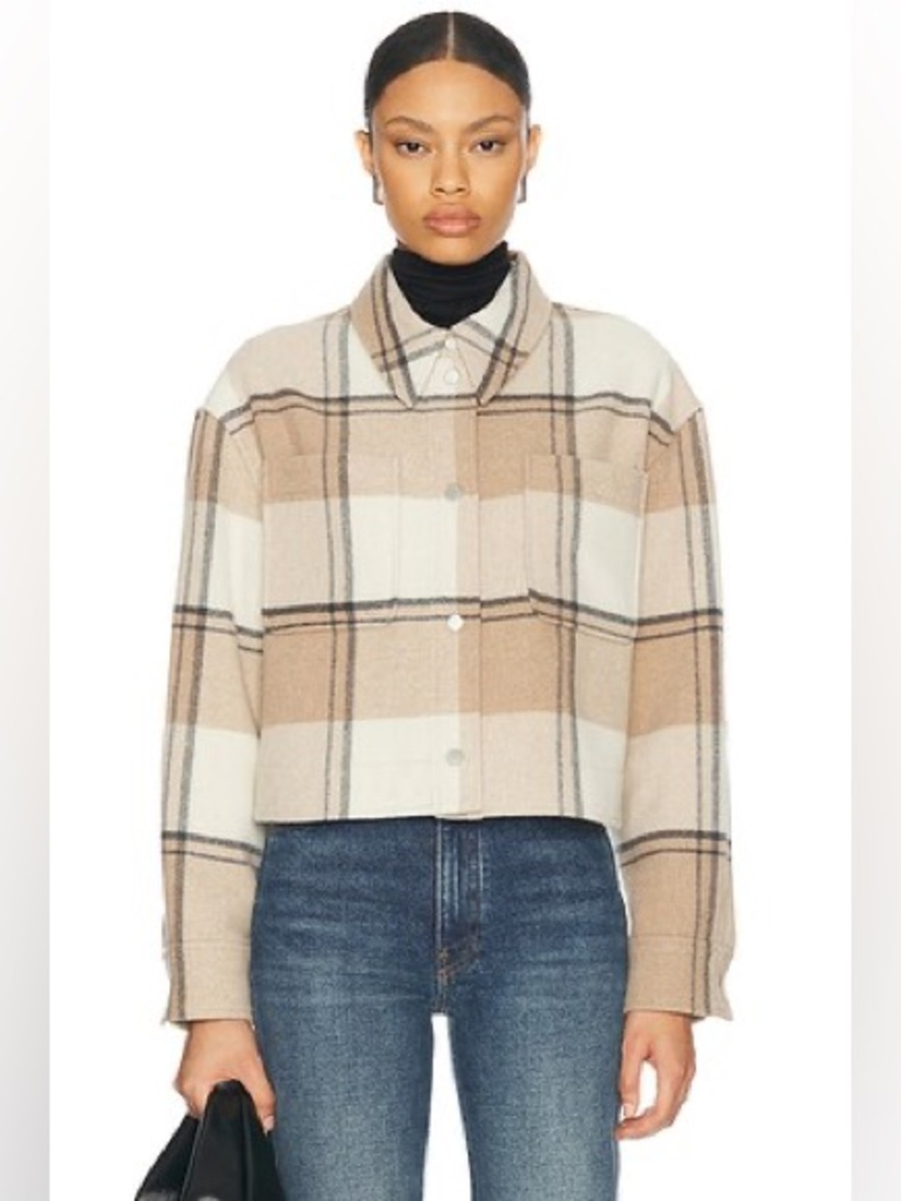 Canada Goose Almandine Cropped Plaid Shirt Jacket - Picture 4 of 9